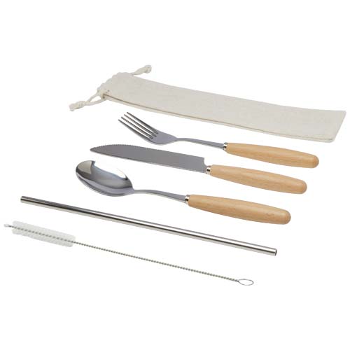175984828644234 Root 5-piece stainless steel and beech wood cutlery set - Image 1