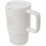 Carter 450 ml ceramic mug with plastic lid - Image 2