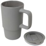 Carter 450 ml ceramic mug with plastic lid - Image 9