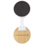 Alcor recycled plastic foldeable magnetic phone stand with bamboo details - Image 2