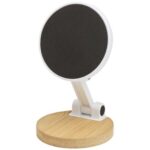 Alcor recycled plastic foldeable magnetic phone stand with bamboo details - Image 4