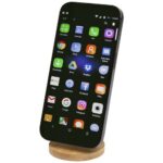 Alcor recycled plastic foldeable magnetic phone stand with bamboo details - Image 5