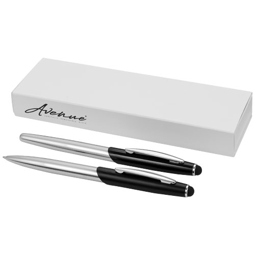 176003294141924 Geneva stylus ballpoint pen and rollerball pen set (blue ink) - Image 1