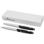 Geneva stylus ballpoint pen and rollerball pen set (blue ink) - Image 2