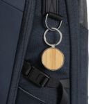 RCS recycled zinc alloy round keychain with bamboo - Image 4