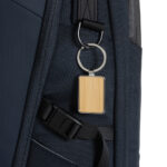RCS recycled zinc alloy rectangle keychain with bamboo - Image 4