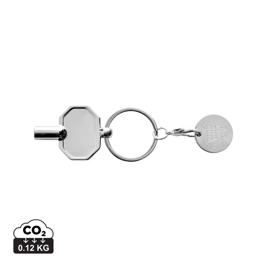 177076000123662 RCS recycled zinc alloy radiator key keychain with coin - Image 1