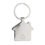 RCS recycled zinc alloy house keychain with bamboo - Image 5