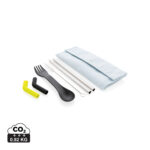 Tierra 2pcs straw and cutlery set in pouch - Image 13