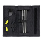 Tierra 2pcs straw and cutlery set in pouch - Image 4