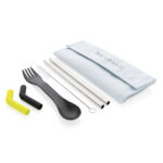 Tierra 2pcs straw and cutlery set in pouch - Image 20