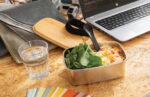 Stainless steel lunchbox with bamboo lid and spork - Image 5