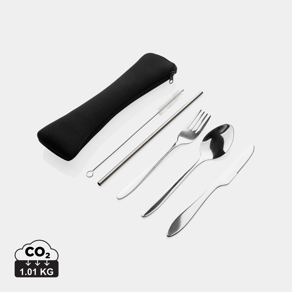 17707602469634 4 PCS stainless steel re-usable cutlery set - Image 1