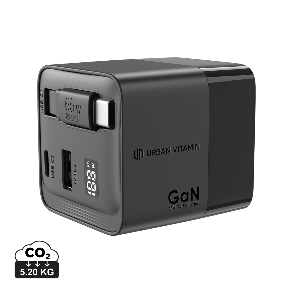 177076030947898 Urban Vitamin Mendocino 65W GaN charger retractable cable - Image 1