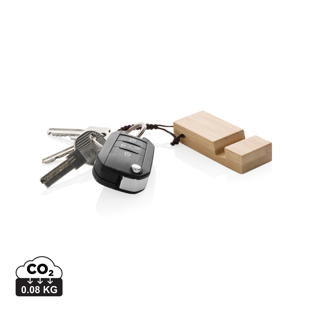 177076032484192 Standkey bamboo keychain phone stand - Image 1