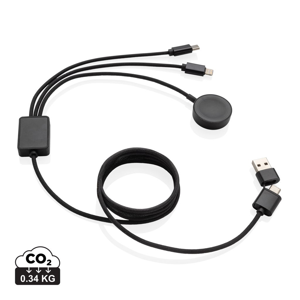 177076044865938 Terra RCS rPET 6-in-1 60W charging cable with watch charger - Image 1