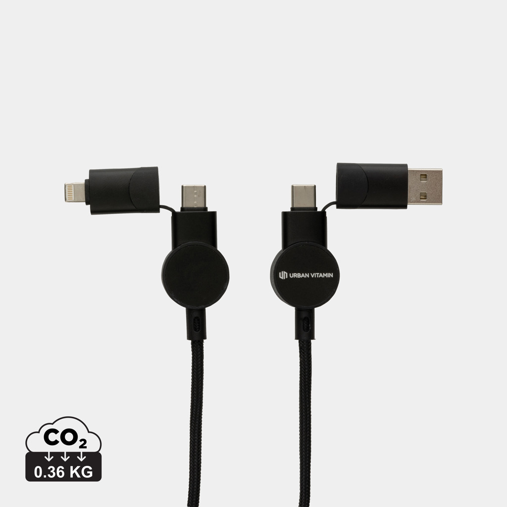 177076046574505 Oakland RCS recycled plastic 6-in-1 fast charging 45W cable - Image 1