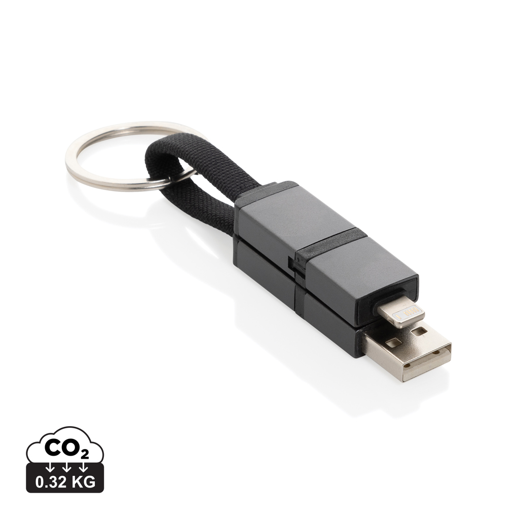 177076048214310 Terra recycled aluminium 4 in 1 60W fast charging cable - Image 1