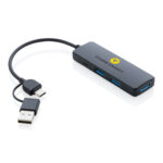RCS recycled plastic USB hub with dual input - Image 5