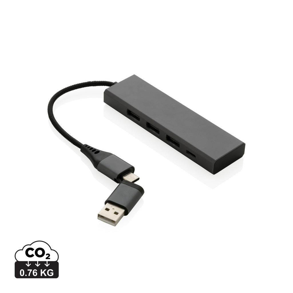 177076058860985 Terra RCS recycled aluminium hub with 3 USB ports - Image 1