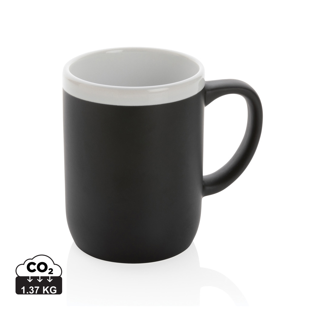 17707616125574 Ceramic mug with white rim 300ml - Image 1