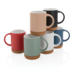 Ceramic mug with cork base 280ml - Image 40