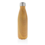 Vacuum insulated stainless steel bottle with wood print - Image 3