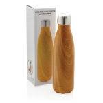 Vacuum insulated stainless steel bottle with wood print - Image 9