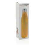 Vacuum insulated stainless steel bottle with wood print - Image 10