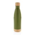 Vacuum stainless steel bottle with bamboo lid and bottom - Image 25