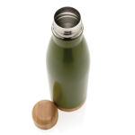 Vacuum stainless steel bottle with bamboo lid and bottom - Image 27