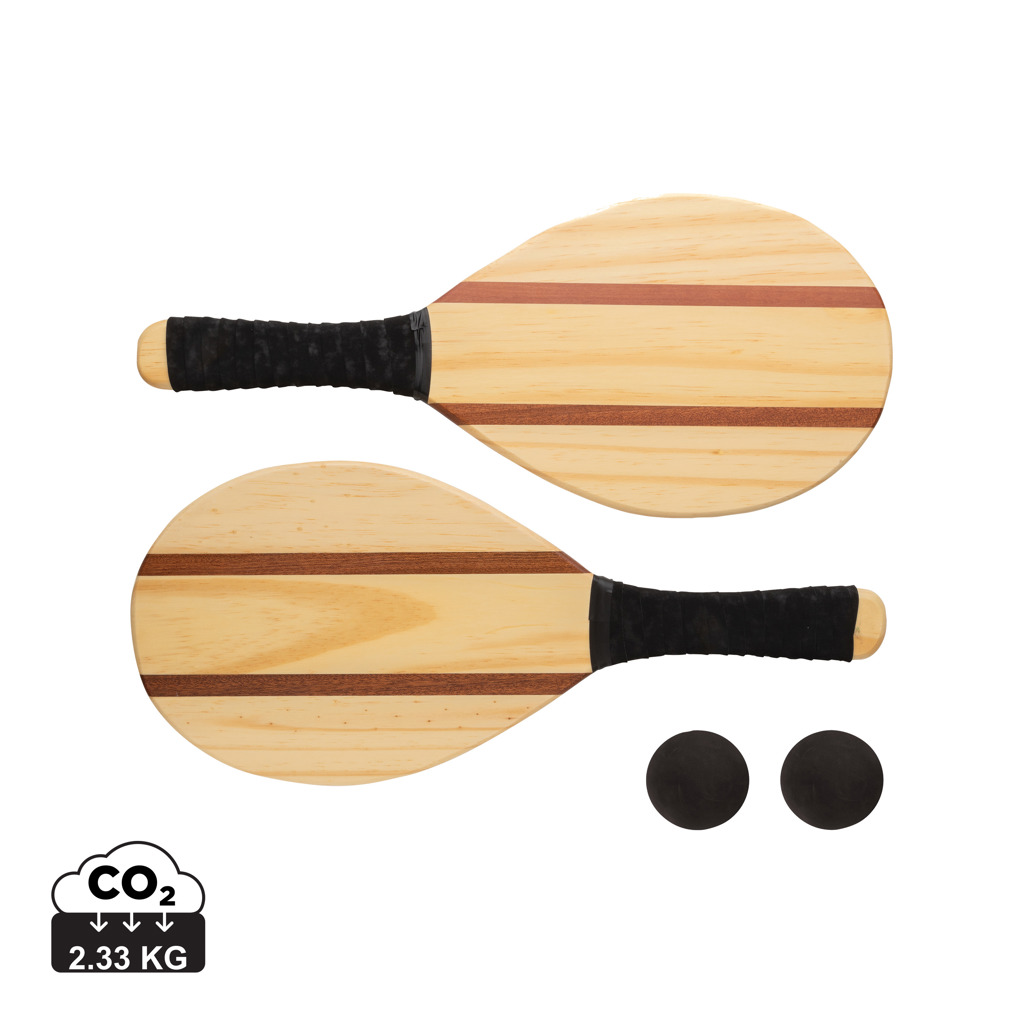 177076280873166 Wooden frescobol tennis set - Image 1