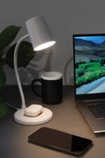 Zenara RCS recycled plastic and cork 15W wireless desk lamp - Image 11