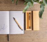 Bamboo modern pen set in box - Image 6