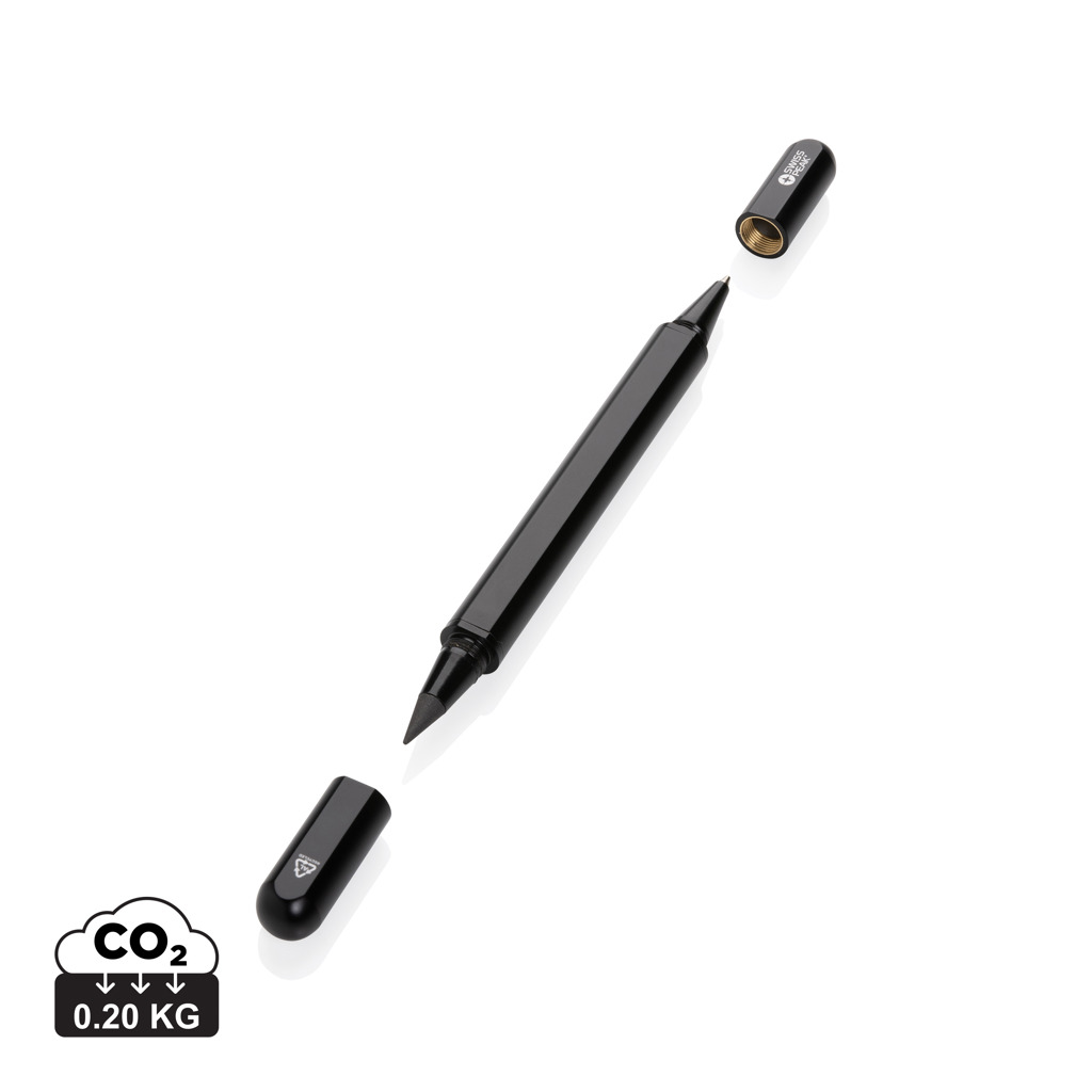 177076340311243 Swiss Peak Storm RCS recycled aluminium dual tip pen - Image 1