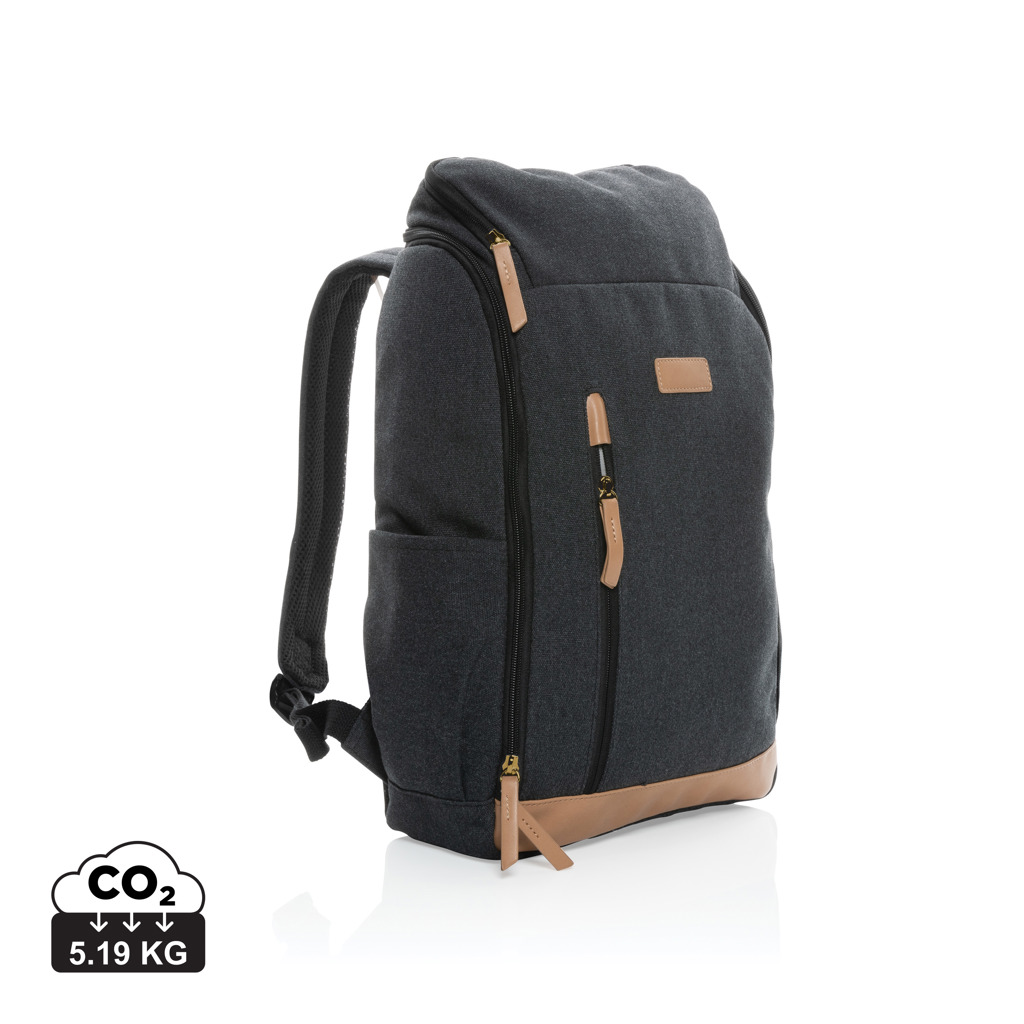 177076445026871 Impact AWARE™ 16 oz. recycled canvas 15" laptop backpack - Image 1