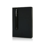 Standard hardcover PU A5 notebook with stylus pen - Image 2