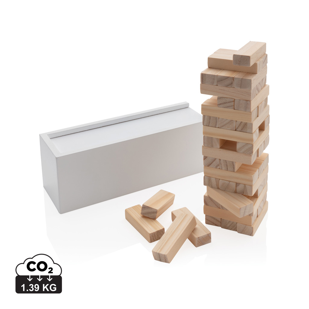 177076651158468 Deluxe tumbling tower wood block stacking game - Image 1