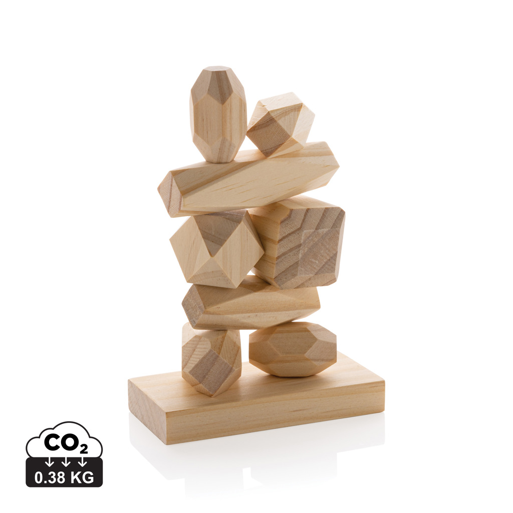 177076653126427 Ukiyo Crios wooden balancing rocks in pouch - Image 1