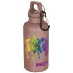 Oregon 400 ml solid colour RCS recycled plastic water bottle with carabiner - Image 2