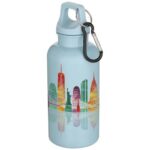 Oregon 400 ml solid colour RCS recycled plastic water bottle with carabiner - Image 6