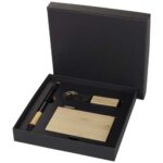 Minka RCS recycled aluminium ballpoint pen, keychain and RFID card holder gift set