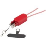 Anser recycled plastic smartphone lanyard with 27W 5-in-1 built-in cable - Image 17