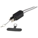 Anser recycled plastic smartphone lanyard with 27W 5-in-1 built-in cable - Image 5