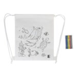 Zocolo RPET colouring drawstring bag, animals - Image 7