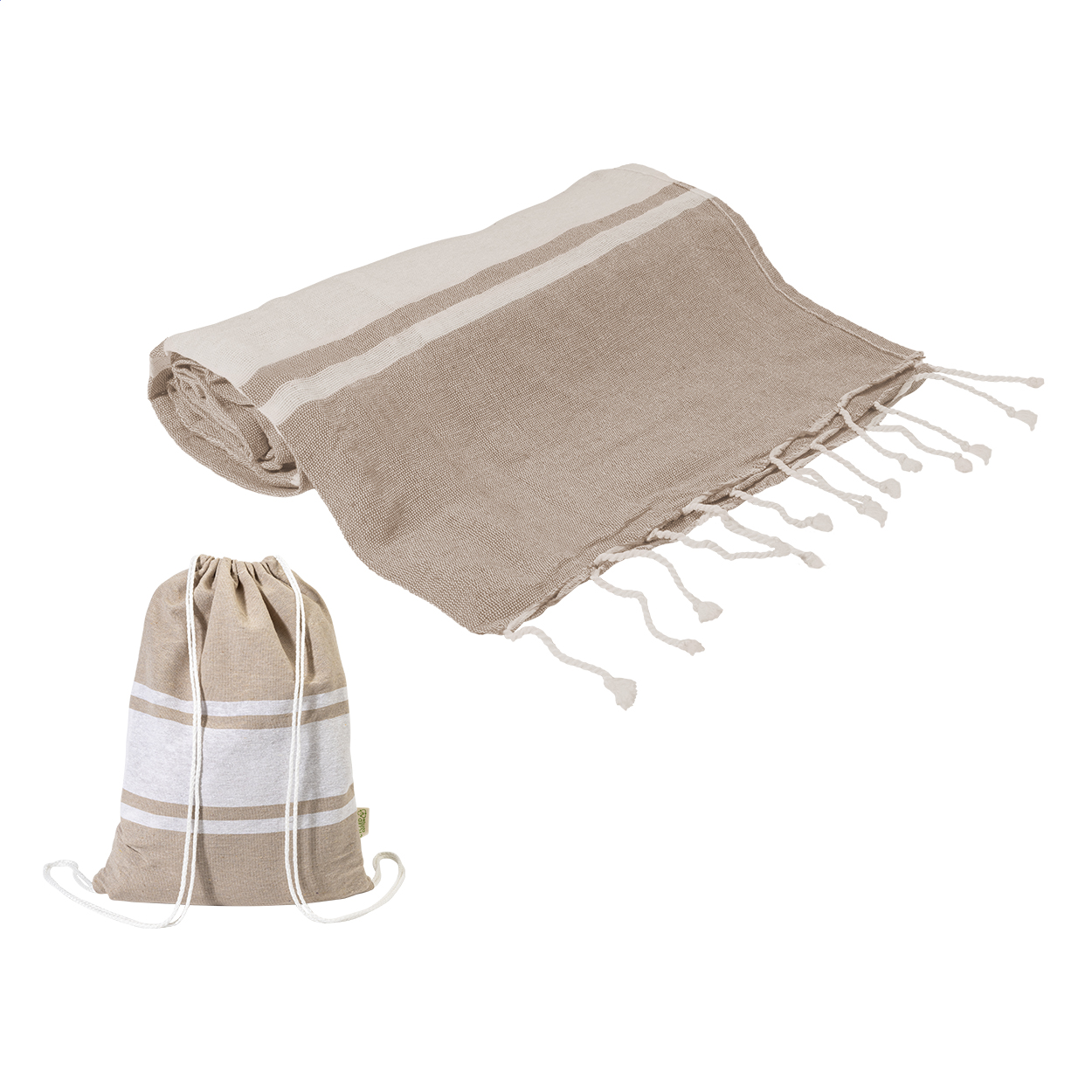 17708431723121 Tortuga recycled cotton beach towel and drawstring bag - Image 1